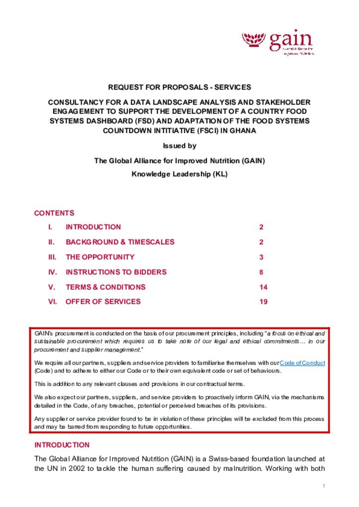 Request For Proposals - Services Consultancy For a Data Landscape Analysis and…