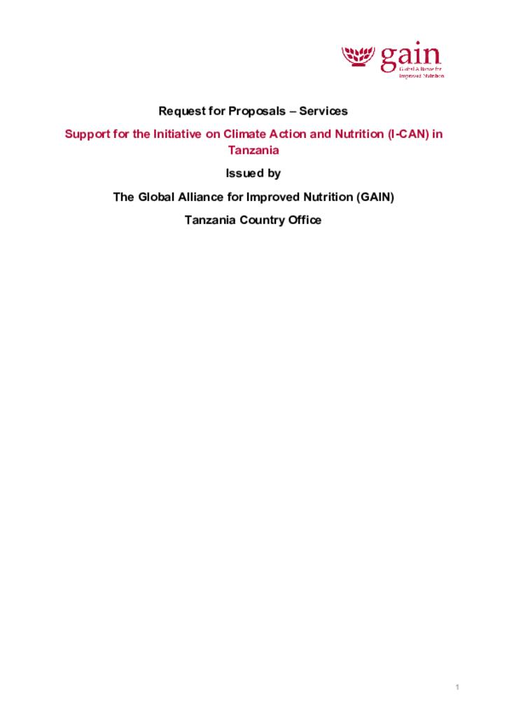 Request for Proposals – Services Support for the Initiative on Climate Action and…