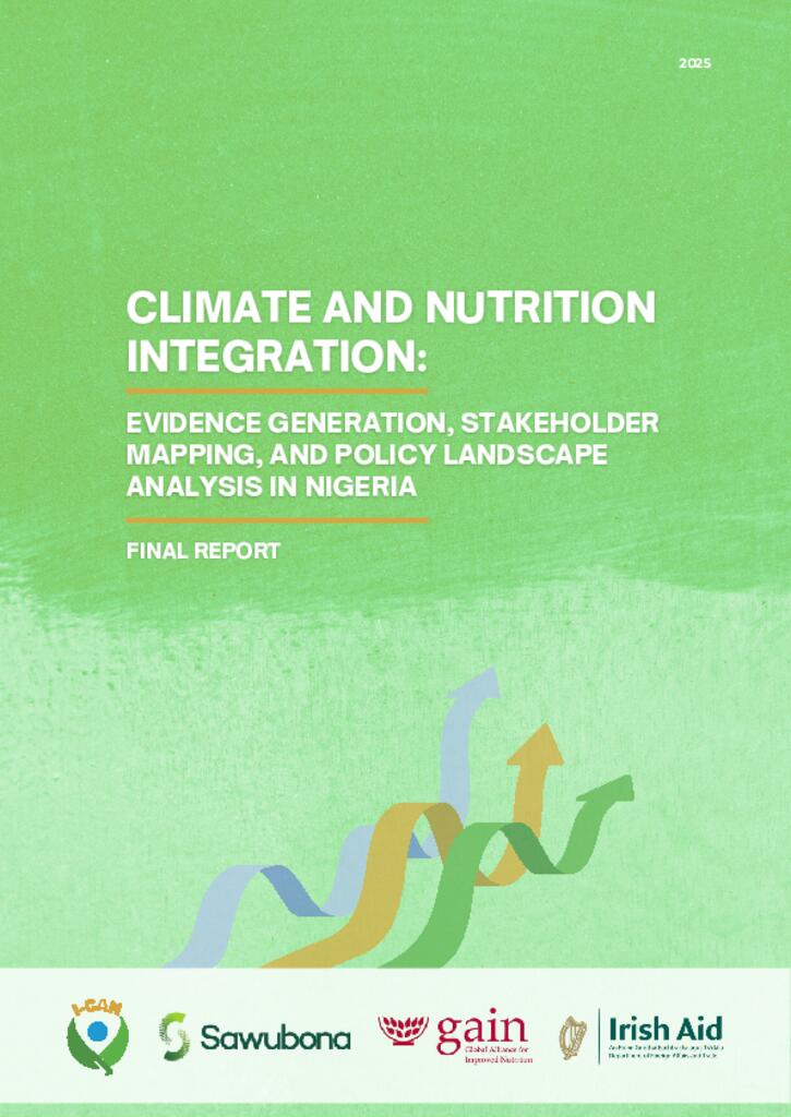 Climate and Nutrition Integration: Evidence Generation, Stakeholder Mapping, and Policy…