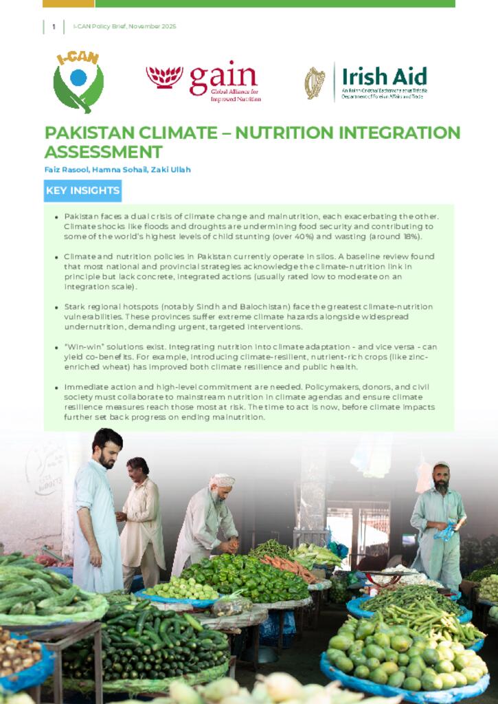 Pakistan Climate – Nutrition Integration Assessment