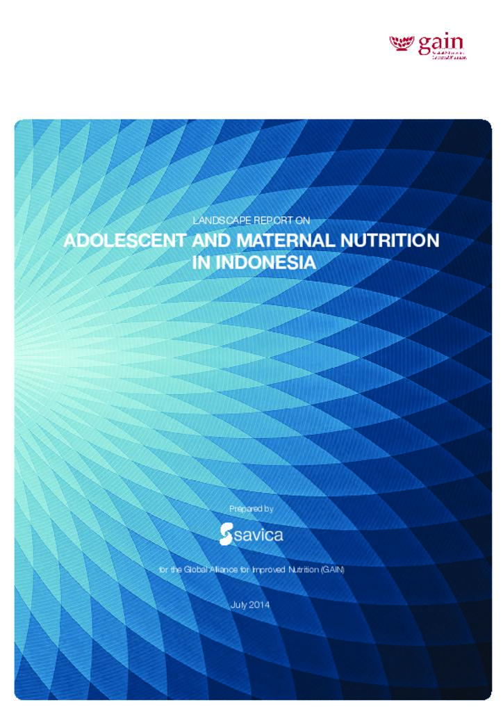 Landscape report on adolescent and maternal nutrition in Indonesia