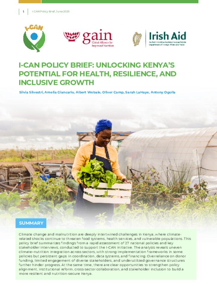 I-CAN Policy Brief: Unlocking Kenya’s Potential for Health, Resilience, and Inclusive…