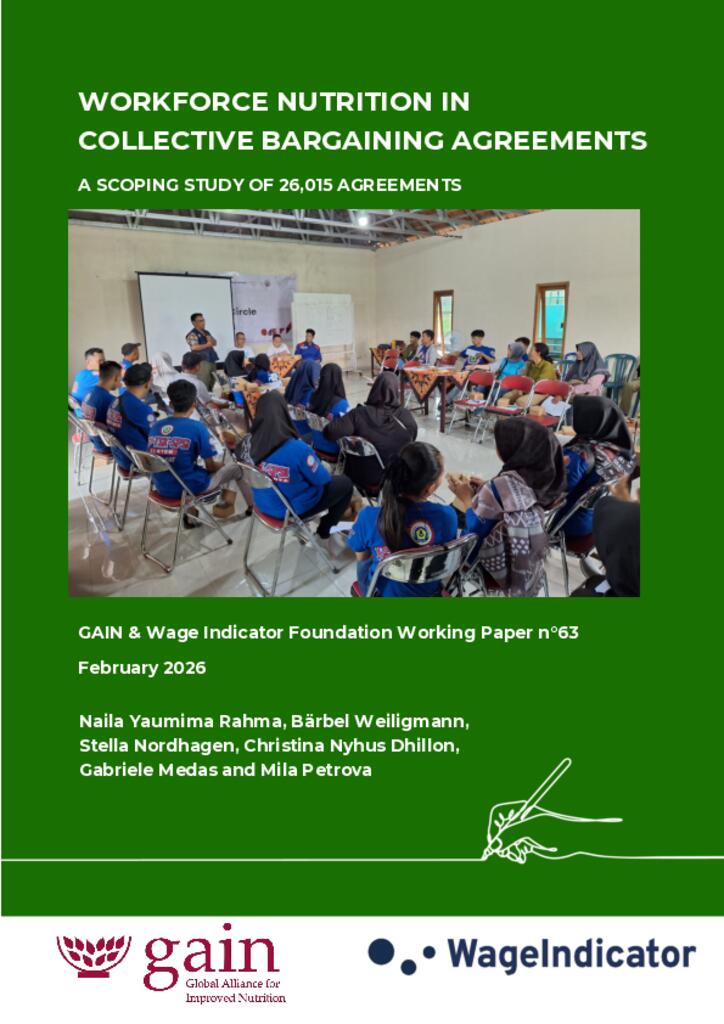 GAIN Working Paper n°63: Workforce Nutrition In Collective Bargaining Agreements