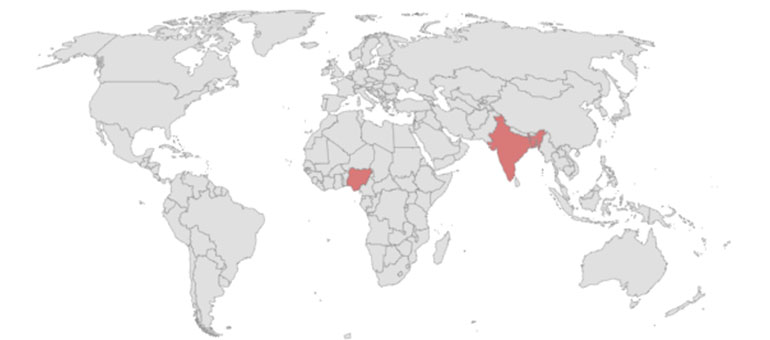 Pilot countries map