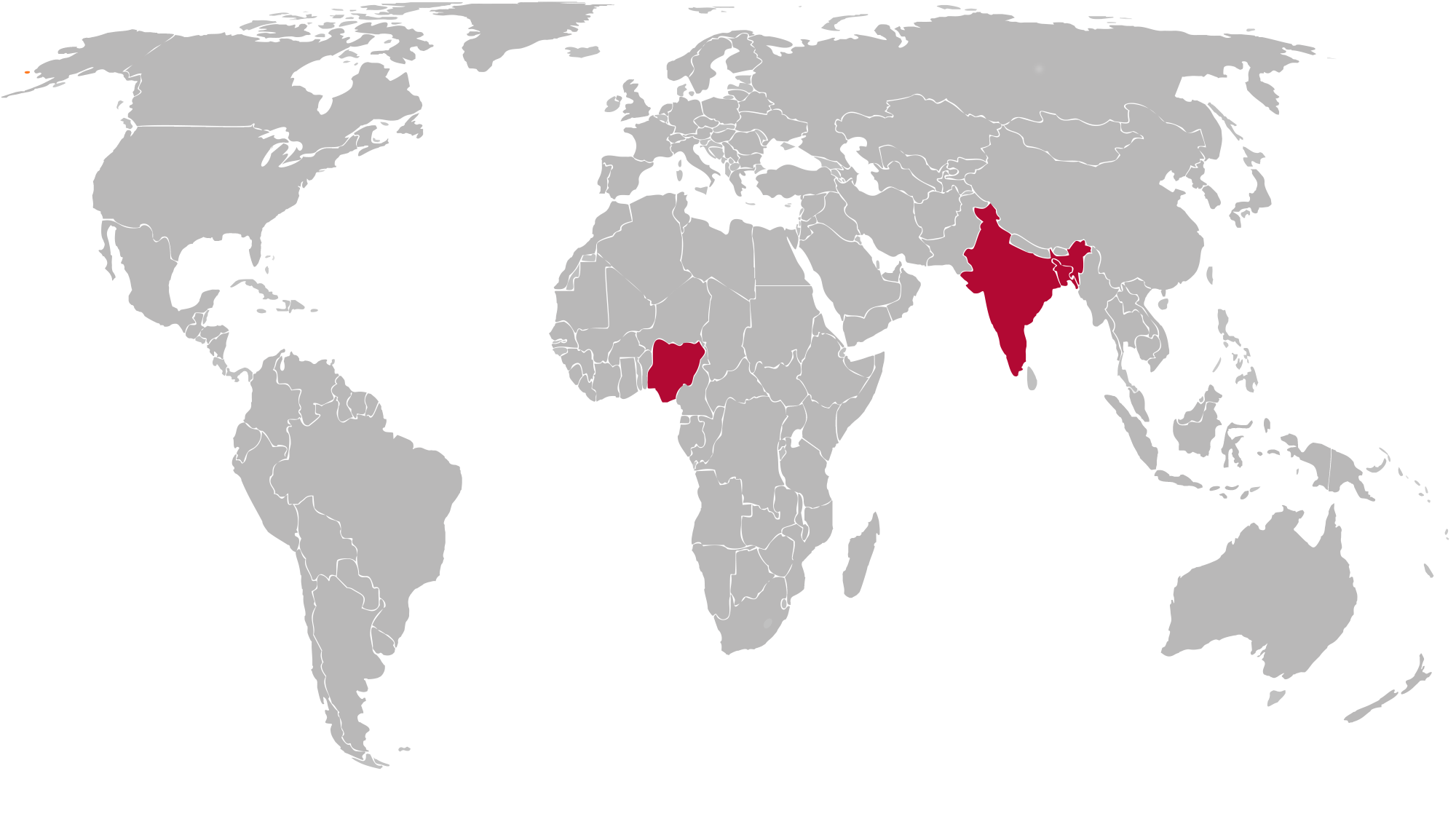 Bangladesh, India, and Nigeria
