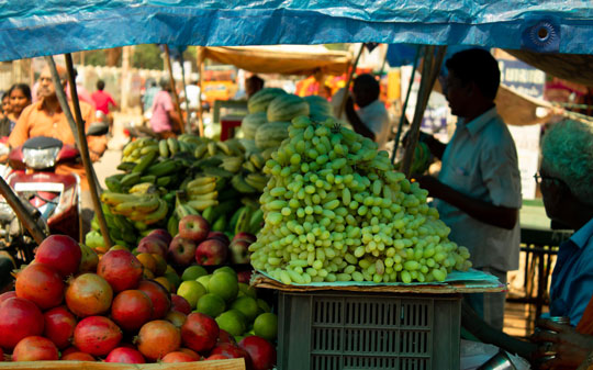 Food Market stall in Tamil Nadu India