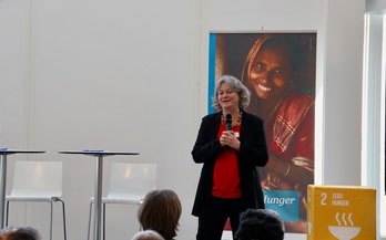 Charlotte Pedersen, Head of GAIN Nordic, speaking at an event