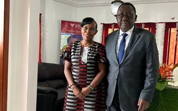 Françoise Sayi, Country Director GAIN Benin (left) together with the Benin's Ministry of Agriculture (left)