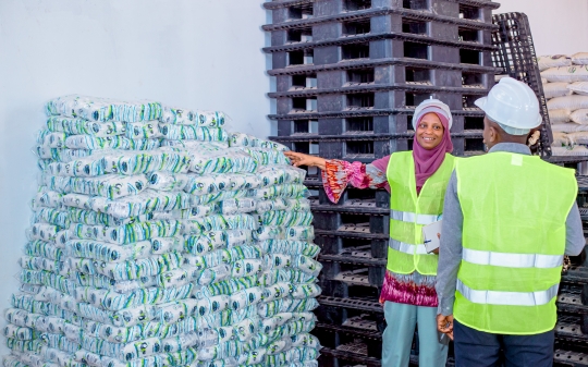 Stacks of iodised salt