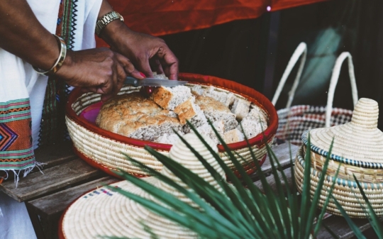 Ethipian food being prepared