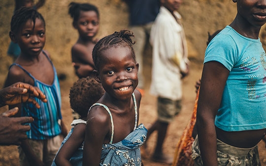 Kids smiling in Africa